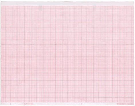 Quinton - Diagnostic Recording Paper Thermal Paper 8-1/2 Inch X 183 Foot Z-Fold Red Grid - 7G30729225