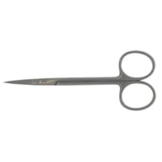 BR Surgical - Iris Scissors 4-1/2 Inch Length Stainless Steel Finger Ring Handle Curved Sharp Tip / Sharp Tip - WG08-34111