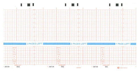 Hewlett Packard - Fetal Diagnostic Monitor Recording Paper Thermal Paper 150 mm X 49 Foot Z-Fold Orange Grid - 7G30748696
