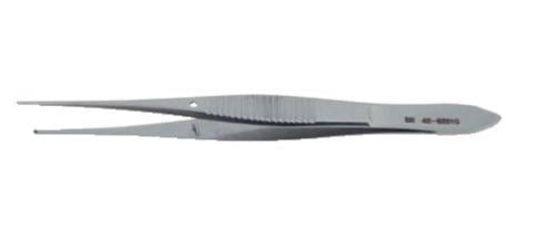 BR Surgical BR Surgical Tissue Forceps Graefe 4 Inch Surgical Grade Stainless Steel NonSterile NonLocking Thumb Handle Curved 30° 1 X 2 Teeth - BR42-82110