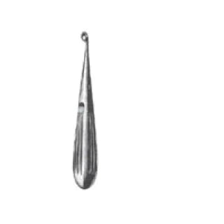 HerMann Medizintechnik - Bone Curette Spratt 6-1/2 Inch Length Hollow Handle with Grooves Size 3 Tip Oval Cup Tip - H132-47503