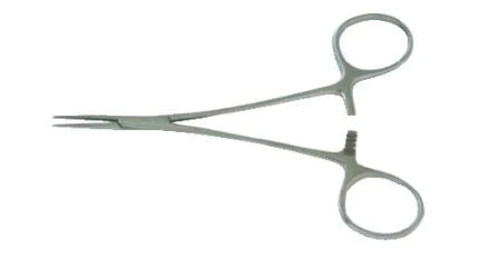 BR Surgical - Hemostatic Forceps Jacobson-Micro 5 Inch Length Surgical Grade Stainless Steel NonSterile Ratchet Lock Finger Ring Handle Straight - BR12-21612