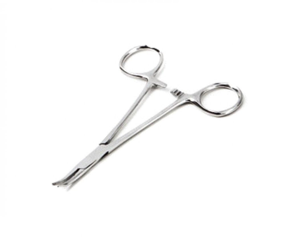 American Diagnostic Corp ADC Hemostatic Forceps Kelly 5-1/2 Inch Floor Grade Stainless Steel NonSterile Ratchet Lock Finger Ring Handle Curved Serrated Jaws - 311
