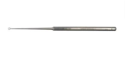 BR Surgical - Ear Curette Buck 6-1/2 Inch Length Single-ended Handle Size 1 Tip Straight Fenestrated Round Tip - FG44-11001