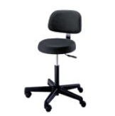 4200 Series - Exam Stool Tilting Adjustable Upholstered Back Pneumatic Height Adjustment Black - 4246-301