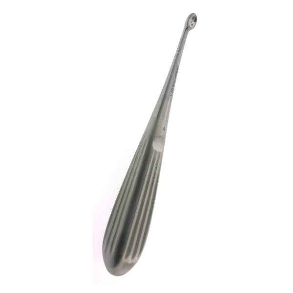 BR Surgical BR Surgical Bone Curette Spratt 6-1/2 Inch Length Single-ended Hollow Handle with Grooves Size 4 Tip Straight Oval Cup Tip - BR32-47504