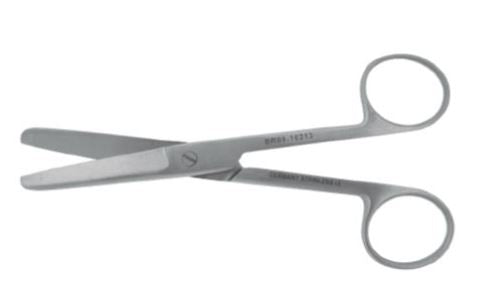 BR Surgical BR Surgical Operating Scissors 4-1/2 Inch Length Surgical Grade Stainless Steel Finger Ring Handle Curved Blunt/Blunt - BR08-10311