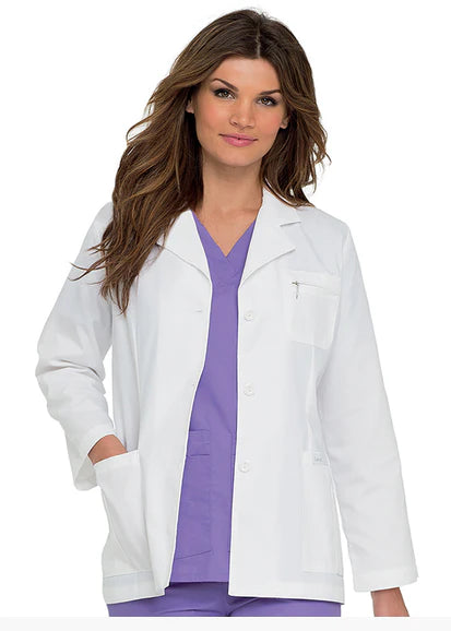 Landau Uniforms - Lab Jacket White Medium Hip Length Reusable - 8726-WWXY-MED