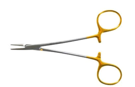 BR Surgical - Needle Holder 5 Inch Smooth Delicate Jaw Finger Ring Handle - BR24-104490L