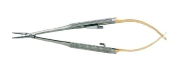 BR Surgical - Needle Holder 5-1/4 Inch Length Straight Smooth Tips Round Handle with Catch - BR24-72214
