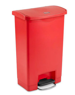 WASTECAN, STEP-ON RUBBERMAID SLIM JIM RED