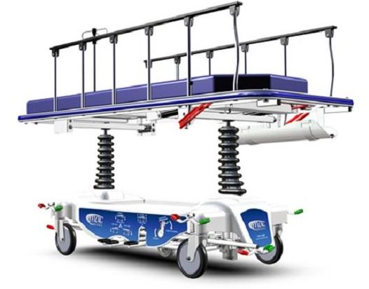 Mac Medical Inc STRETCHER, TRANS 4" MATTRESS 750LBS CAP W/5TH WHEEL - PTF1000-31