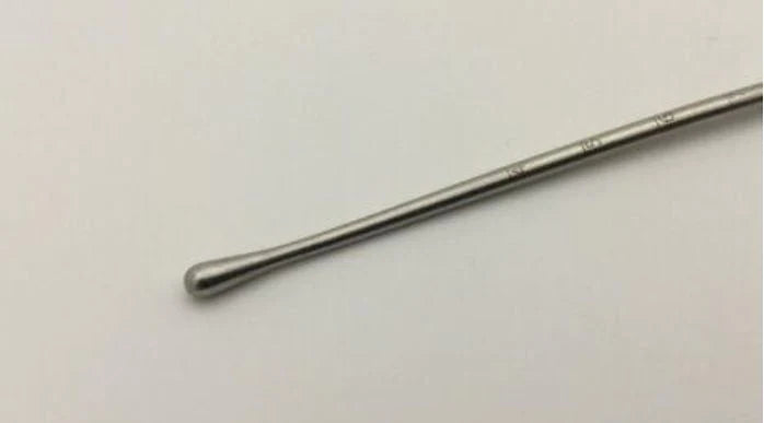 Aesculap - Uterine Probe Malleable Curved Tip 4 mm Tip X 13 Inch Length - EO012R
