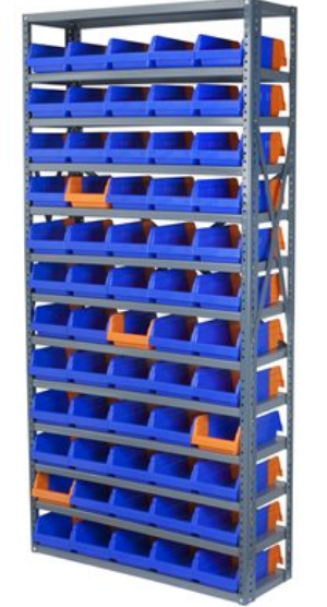 Akro-Mils SHELVING KIT, STEEL BIN 36462 60BINS 18"X369X74" W/INDICATOR - AS127936462B