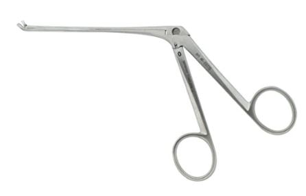 BR Surgical BR Surgical Nasal Forceps Weil-Blakesley 7-1/2 Inch Surgical Grade Stainless Steel NonSterile NonLocking Finger Ring Handle Angled Up 45° 3.0 mm Fenestrated Thru-Cutting Jaws - BR46-23775