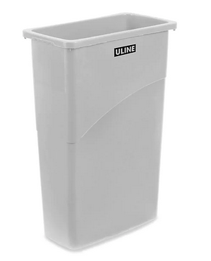 Uline Uline Trash Can ULINE 23 gal. Rectangular Gray LLDPE Open Top - H-5148GR