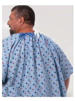 Fashion Seal Uniforms Patient Exam Gown One Size Fits Most Adult NonSterile Aqua - 734 NS