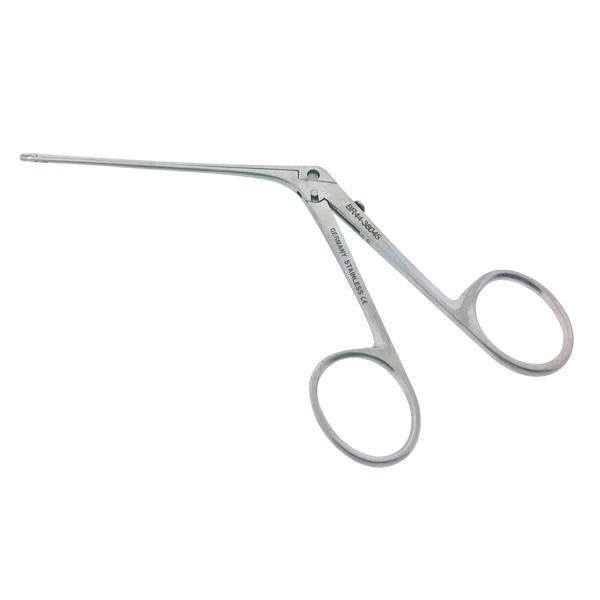 BR Surgical Micro Ear Forceps 3-1/4 Inch Surgical Grade Stainless Steel NonSterile NonLocking Finger Ring Handle Straight 0.5 mm Oval Cups - BR44-36045