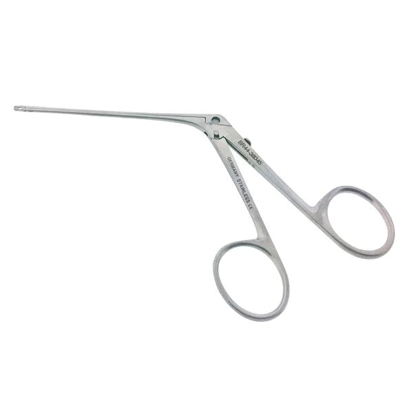 BR Surgical - Micro Ear Forceps 3-1/4 Inch Length Surgical Grade Stainless Steel NonSterile NonLocking Finger Ring Handle Straight 0.5 mm Oval Cups - BR44-36045