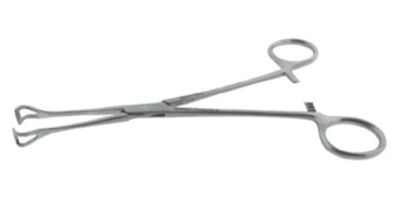 BR Surgical - Intestinal Forceps Babcock 6-1/4 Inch Length Stainless Steel NonSterile Ratchet Lock Finger Ring Handle 9 mm Jaw - BR64-16016