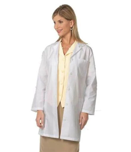 Fashion Seal Uniforms - Lab Coat Navy Medium Knee Length Reusable - 444-M