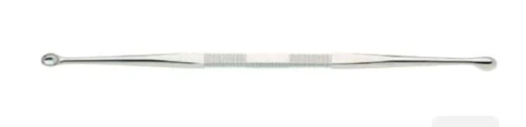 BR Surgical - Curette Converse 8 Inch Length Double-ended Handle 6.5 X 8.5 mm Tip / 7 X 10 mm Tip Straight Oval Cup Tip - BR44-76321