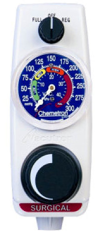 Allied Healthcare Vacutron Suction Regulator Surgical 0 - 300 mmHg Bacteria Filter to Barb Outlet Chemetron Adapter - 22-12-1508
