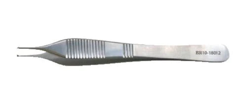 BR Surgical - Tissue Forceps Brown-Adson 6 Inch Length Surgical Grade Stainless Steel NonSterile NonLocking Flat Handle Angled 1 X 2 Teeth - BR10-18115A