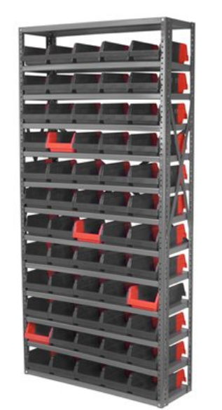Akro-Mils SHELVING KIT, STEEL BIN 36462 60BINS 12"X36"X79" W/INDICATOR - AS127936462BK