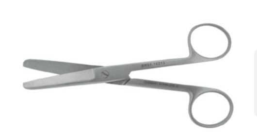 BR Surgical BR Surgical Operating Scissors 5-1/2 Inch Length Surgical Grade Stainless Steel Finger Ring Handle Straight Blunt/Blunt - BR08-10214