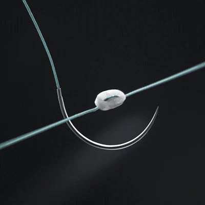 Polyester - Suture with Needle Nonabsorbable Coated Green Suture Suture Size 2 - 0 75 cm Suture 1-Needle 26 mm Length 1/2 Circle Taper Point Needle - C0026016