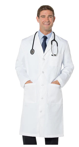 Landau Uniforms - Lab Coat White Size 52 / Long Knee Length Reusable - 3145WWY52L