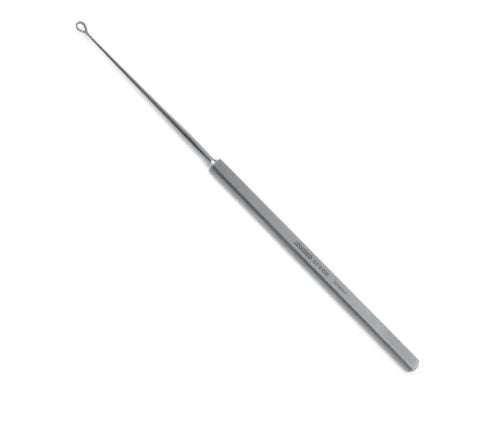 JEDMED - Ear Curette Jedmed Shapleigh 6-2/5 Inch Length Flat Handle Size 2 Tip Delicate Serrated Loop Tip - 31-0152