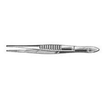 BR Surgical BR Surgical Dressing Forceps 4-1/2 Inch Stainless Steel NonSterile NonLocking Thumb Handle Straight Serrated Tips - BR10-10412