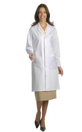 Fashion Seal Uniforms Lab Coat White Size 38 Knee Length Reusable - 423-38