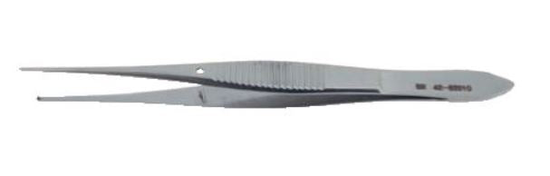 BR Surgical BR Surgical Dressing Forceps Von-Graefe-Iris 4 Inch Surgical Grade Stainless Steel NonSterile NonLocking Thumb Handle Curved 30° Serrated Tips - BR42-81110
