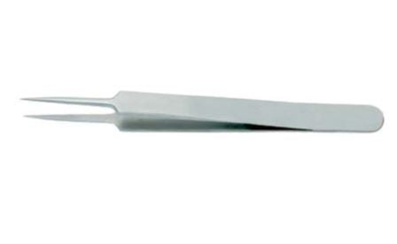 BR Surgical BR Surgical Tissue Forceps Jeweler 4-1/8 Inch Surgical Grade Stainless Steel NonSterile NonLocking Thumb Handle Angled 45° No. 5 Tips - BR10-33105-45