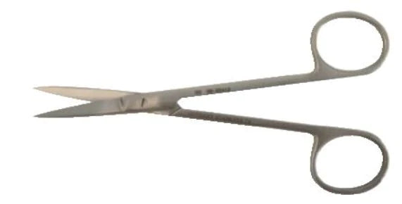 BR Surgical - Dental Scissors Wagner 4-3/4 Inch Length Surgical Grade Stainless Steel NonSterile Finger Ring Handle Straight Sharp Tip / Blunt Tip - BR08-82612