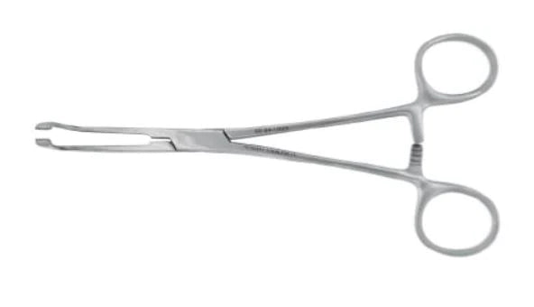 BR Surgical - Tissue Forceps Allis 7-1/4 Inch Length Stainless Steel Ratchet Lock Finger Ring Handle Angled 5 X 6 Teeth - BR64-12020