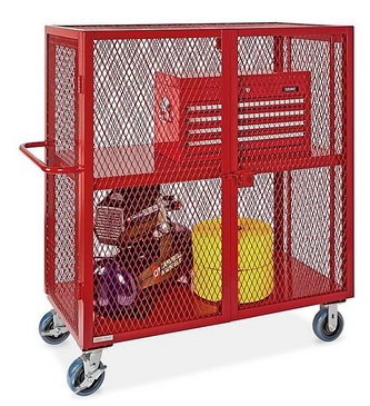 CART, SECURITY SUPPLY 3SHELF WELDED RED