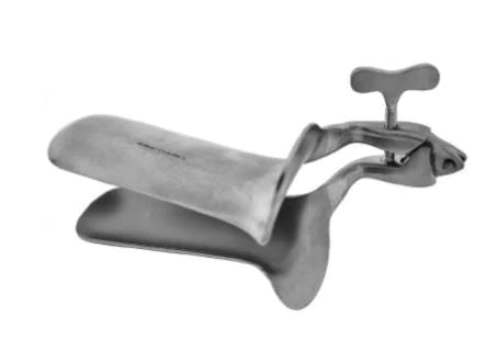 BR Surgical - Vaginal Speculum Collin NonSterile Surgical Grade German Stainless Steel Medium Double Blade Duckbill Reusable Without Light Source Capability - BR70-13002