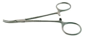 BR Surgical - Hemostatic Forceps Halsted 8-1/4 Inch Length Surgical Grade Stainless Steel NonSterile Ratchet Lock Finger Ring Handle Straight - BR12-22021