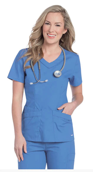 Landau Uniforms - Scrub Shirt Medium Blushing Palm Print Short Sleeve Female - 8110-BPPSMED