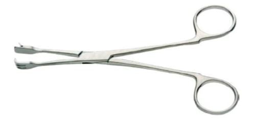 BR Surgical BR Surgical Face Lift Forceps D'Assumpcao 6-1/4 Inch Surgical Grade Stainless Steel NonSterile NonLocking Ring Handle One Tip Flat One Tip Curved Dissected Facial Flaps - BR38-20216