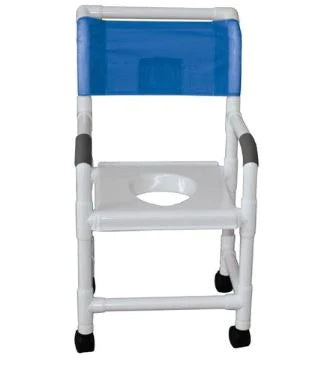 MJM International - Shower Chair Drop Arm PVC Frame Mesh Back - 118-3-SF-DDA