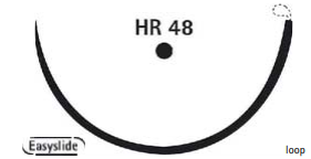 Aesculap MonoPlus Suture Loop with Needle Absorbable Uncoated Violet Suture Monofilament Polydioxanone Size 0 150 cm Suture 1-Needle 48 mm Length 1/2 Circle Round Bodied Needle with Taper Point - B0024090