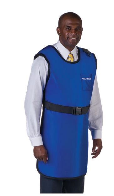 Wolf X-Ray - X-Ray Apron with Thyroid Collar Navy Blue Coat Style Large - 63011TC-22