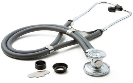 American Diagnostic Corp Adscope Sprague Stethoscope Gray 2-Tube 22 Inch Tube Double Sided Chestpiece - 641G