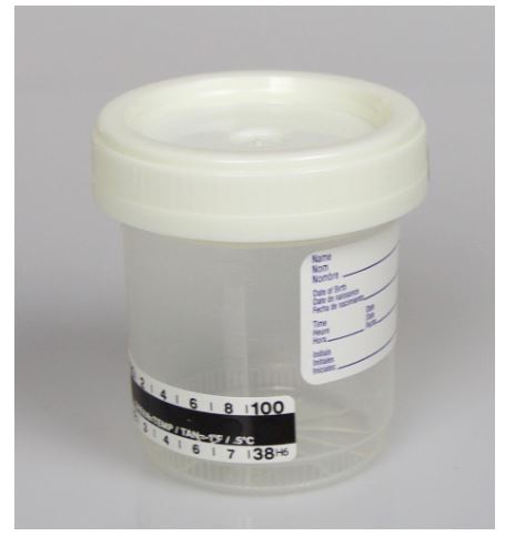 Azer Scientific DuoClick Specimen Container 53 mm Opening Polypropylene Patient Information Screw Cap 90 mL (3 oz.) Sterile - ES243225