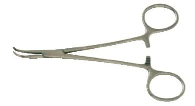 BR Surgical - Hemostatic Forceps Mixter 5-1/2 Inch Length Surgical Grade Stainless Steel NonSterile Ratchet Lock Finger Ring Handle Curved Fine Tips - BR12-40218